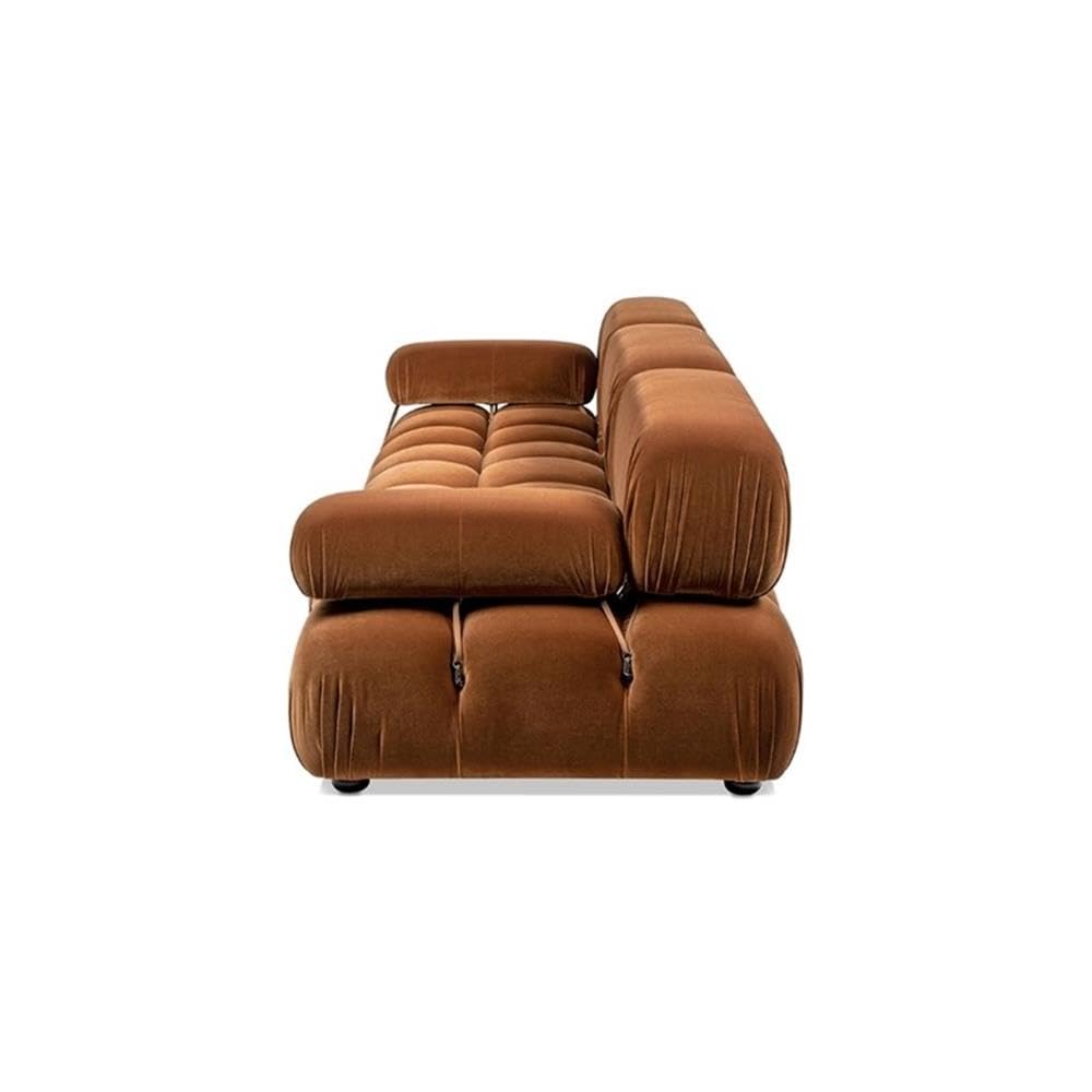 Burnt Orange Velvet 3-Piece Modular Sofa Y9801