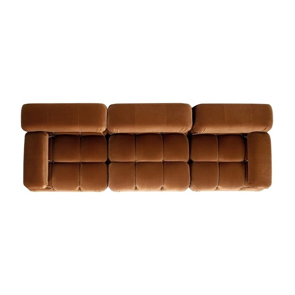 Burnt Orange Velvet 3-Piece Modular Sofa Y9801