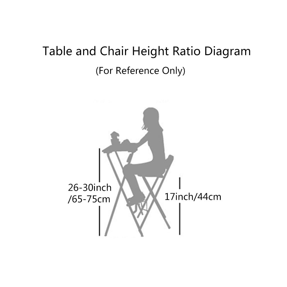 Folding Bar Stool with Backrest, 17.7inch Black U6164