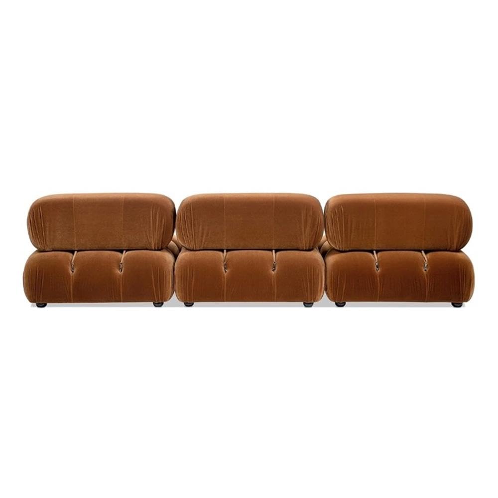 Burnt Orange Velvet 3-Piece Modular Sofa Y9801