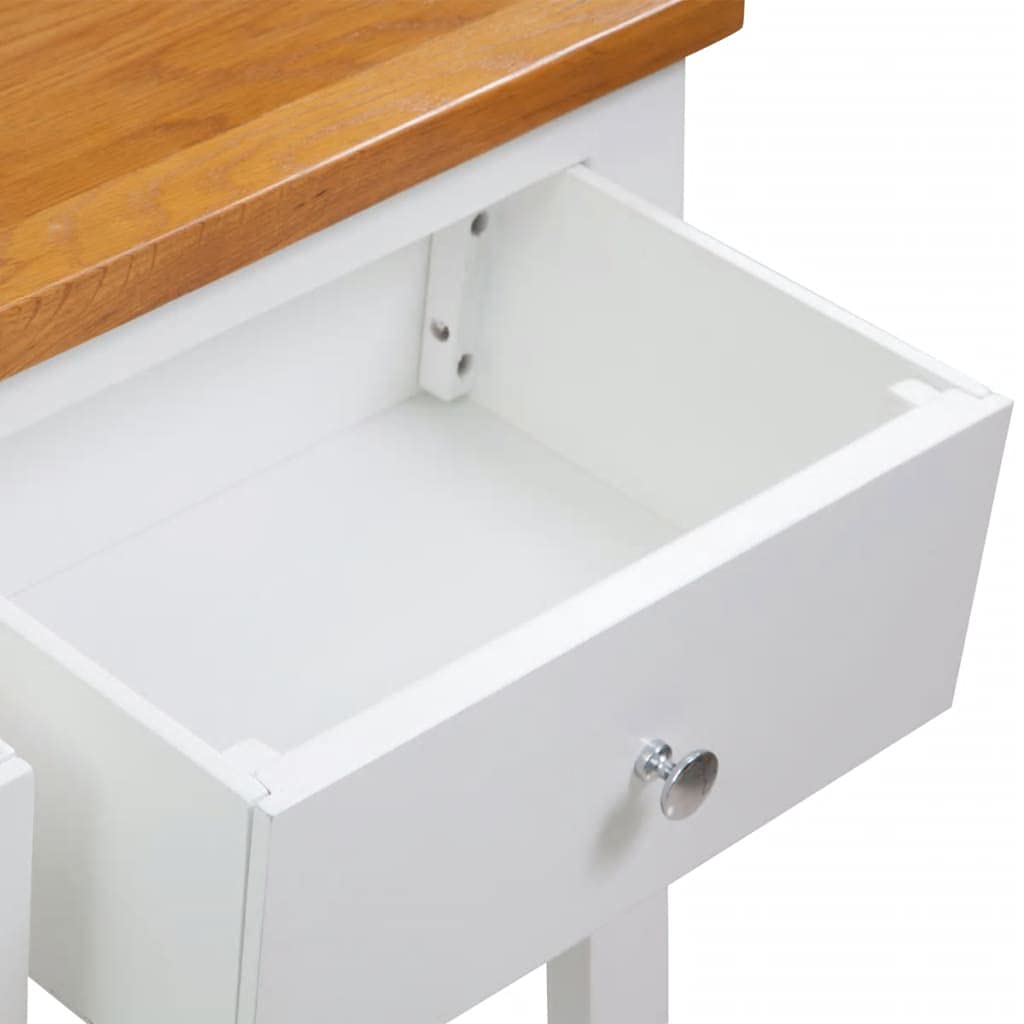 Solid Oak Wood Console Table with 2 Drawer and Shelf T58272