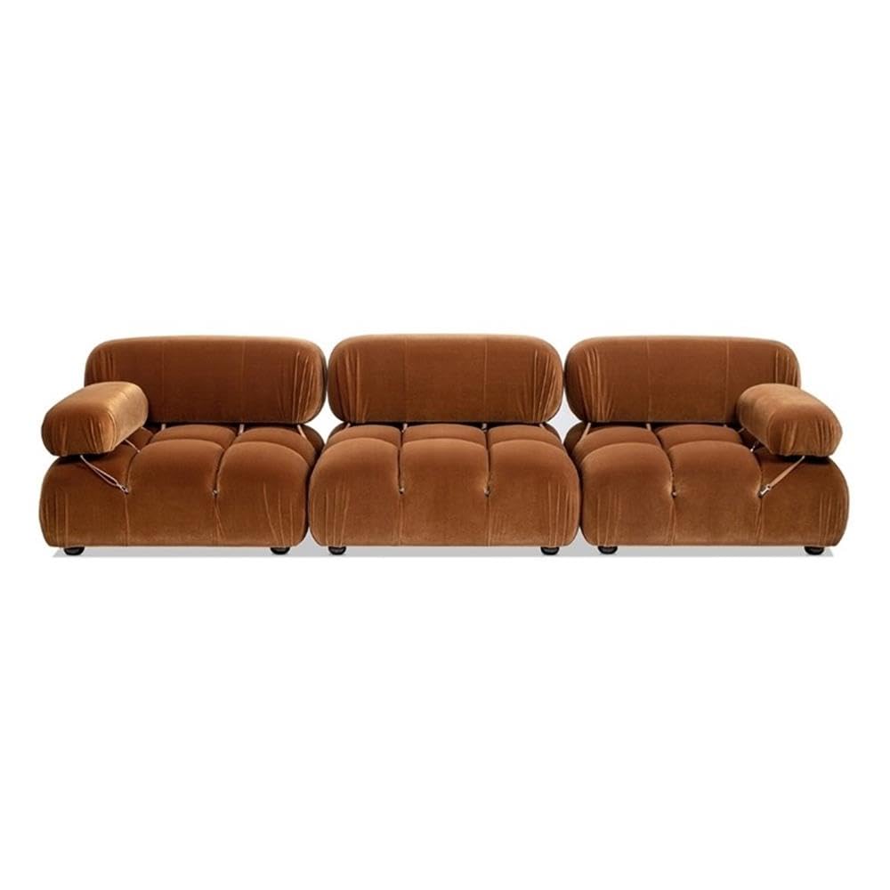 Burnt Orange Velvet 3-Piece Modular Sofa Y9801