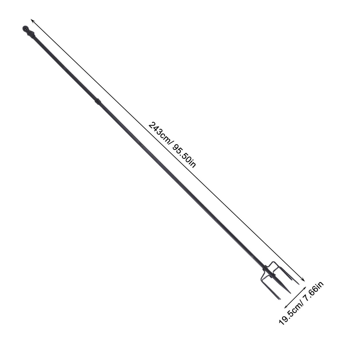 Heavy Duty Stainless Steel In Ground Flag Pole with 5 Prongs Base Y479507