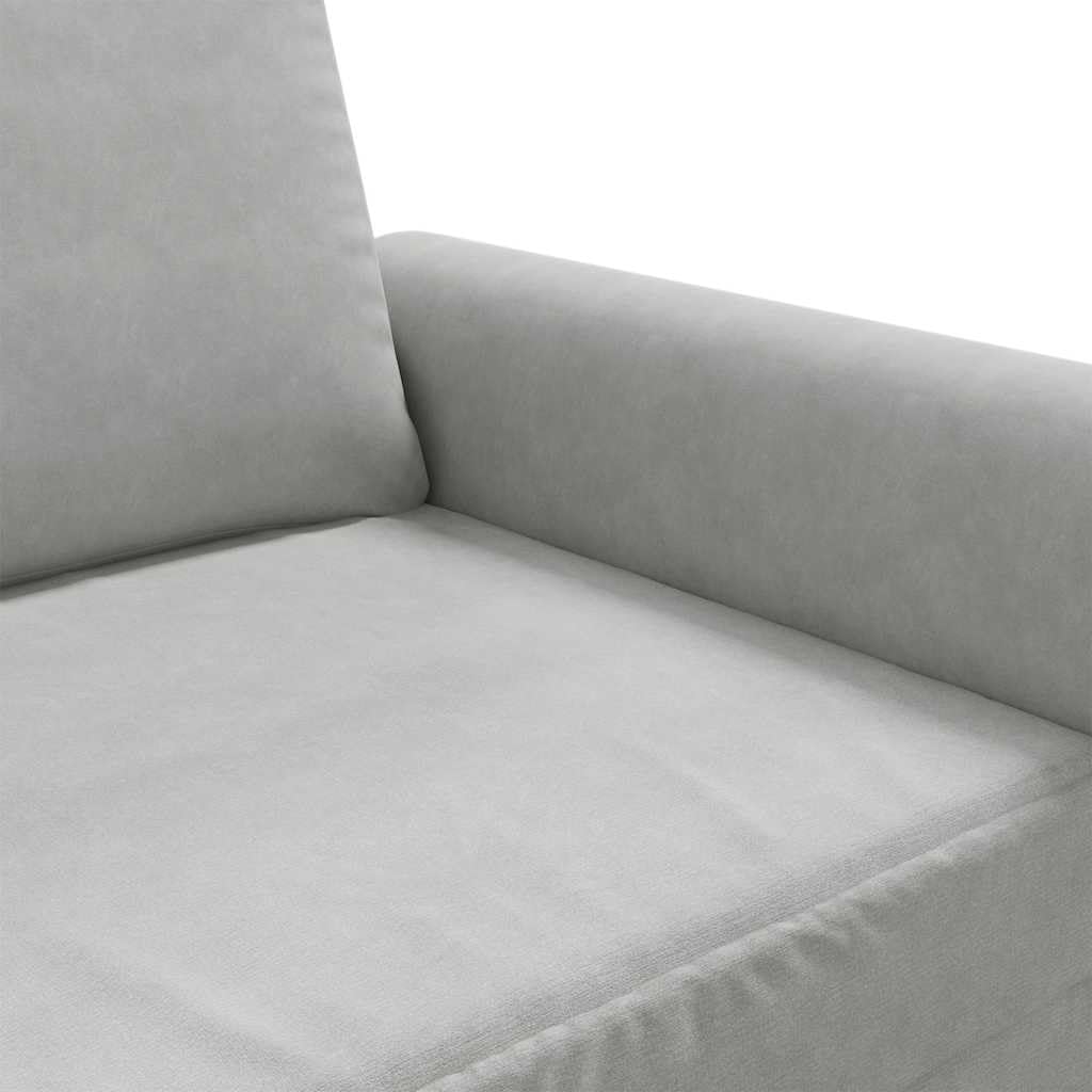 Light Gray Velvet 3-Seater Sofa P5688