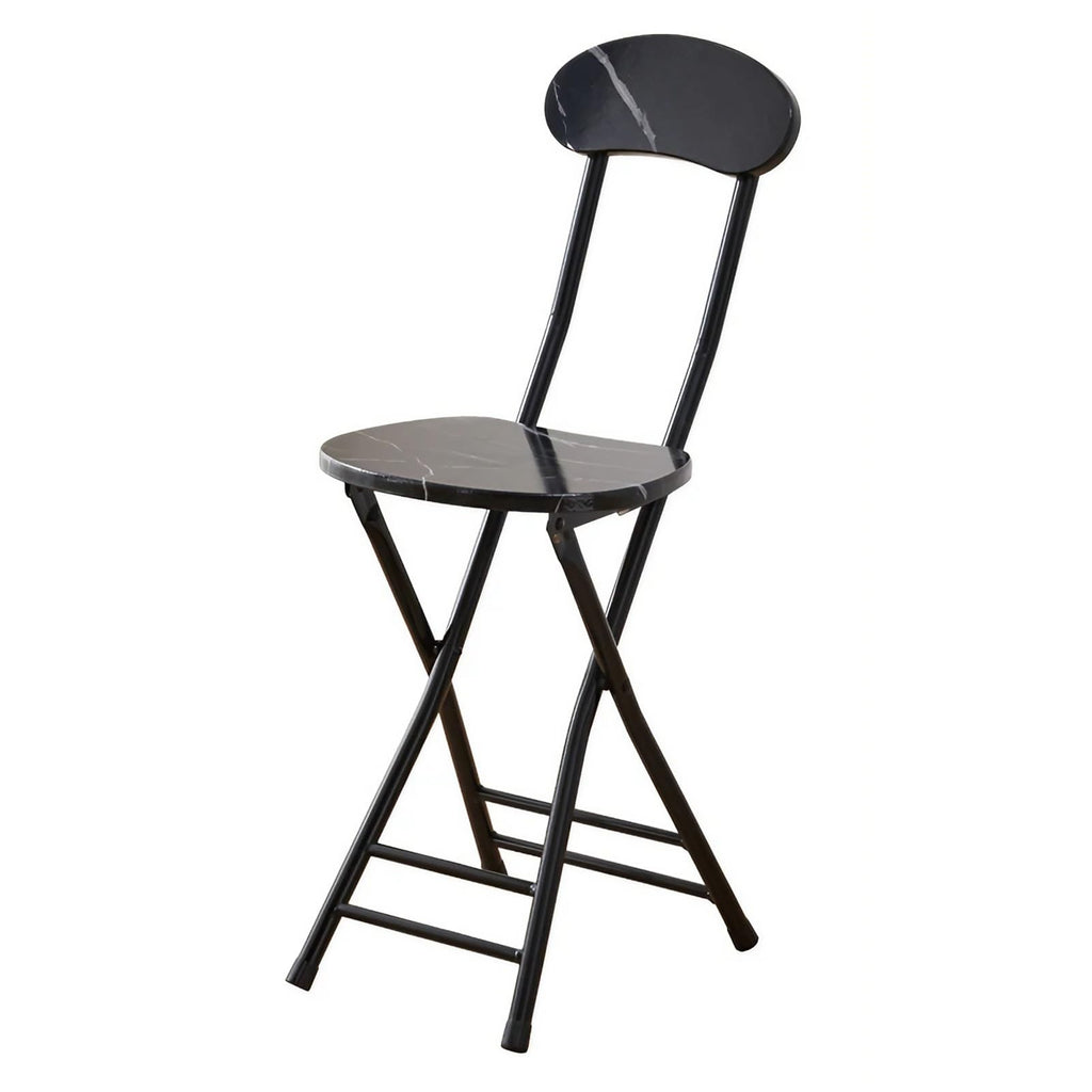 Folding Bar Stool with Backrest, 17.7inch Black U6164