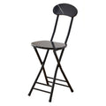 Folding Bar Stool with Backrest, 17.7inch Black U6164