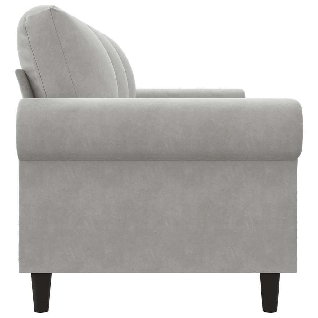 Light Gray Velvet 3-Seater Sofa P5688