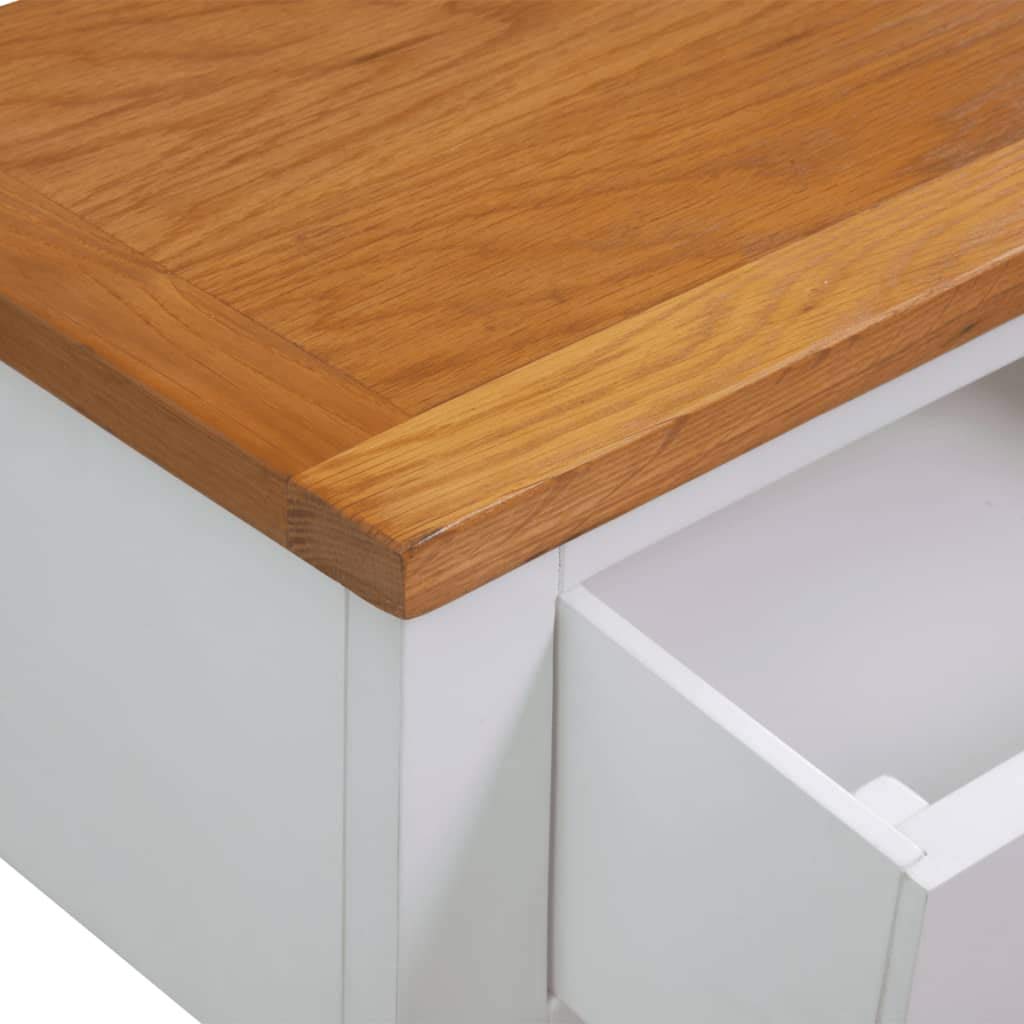 Solid Oak Wood Console Table with 2 Drawer and Shelf T58272