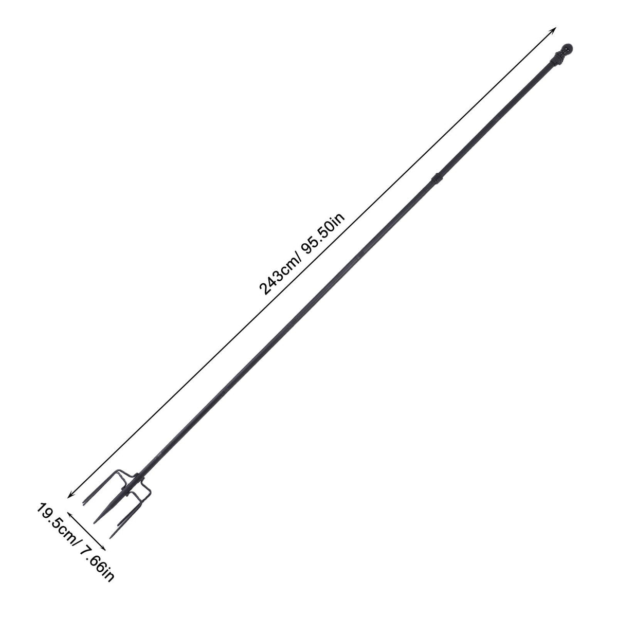 Heavy Duty Stainless Steel In Ground Flag Pole with 5 Prongs Base Y479507