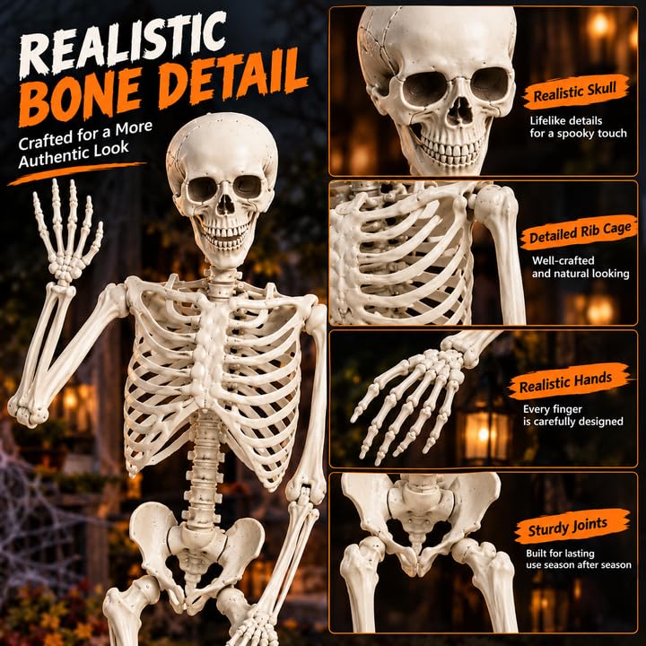 5.4FT Poseable Skeleton with Flexible Joints Q767990
