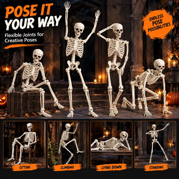 5.4FT Poseable Skeleton with Flexible Joints Q767990
