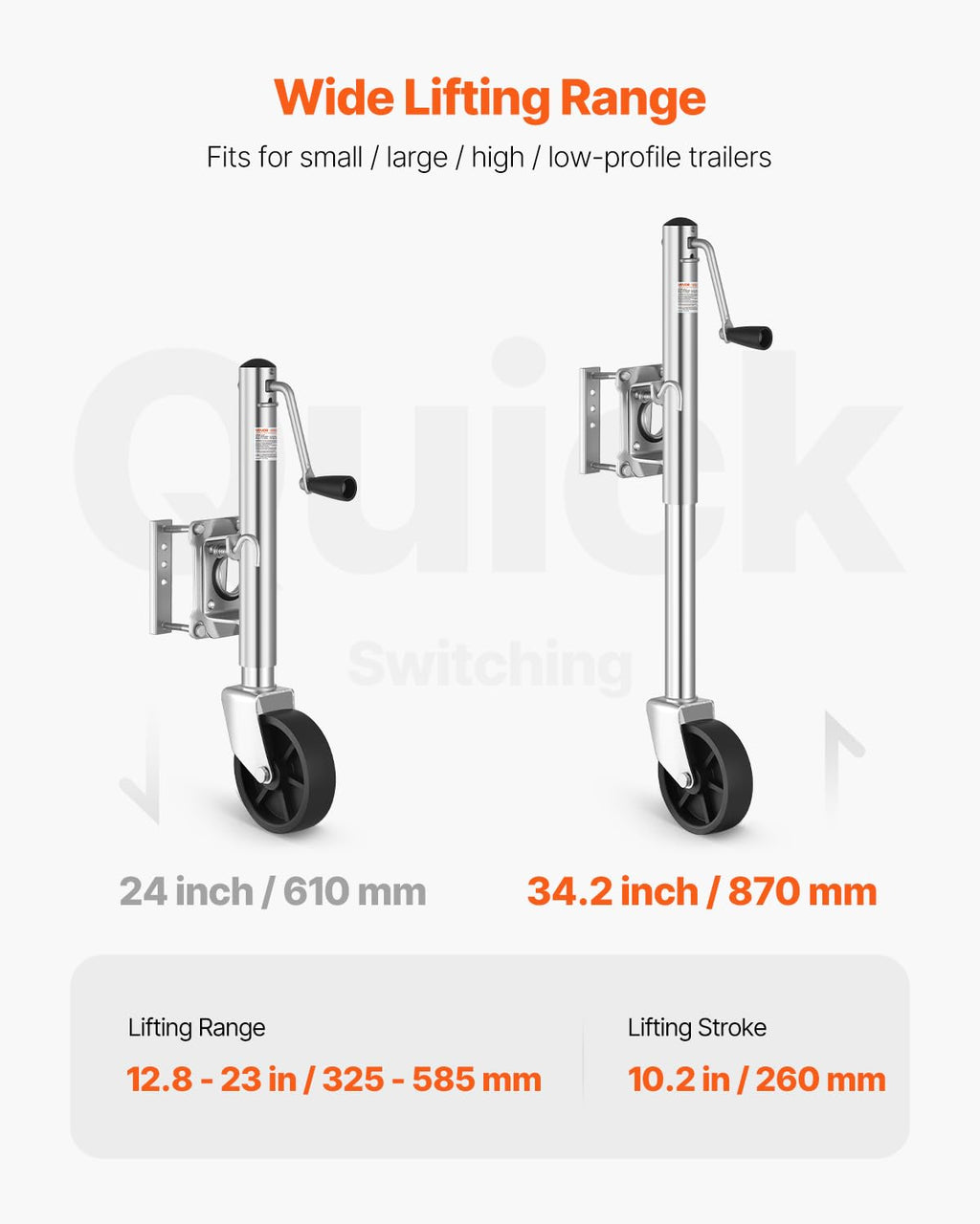 1000 lbs Trailer Jack with Wheel I315