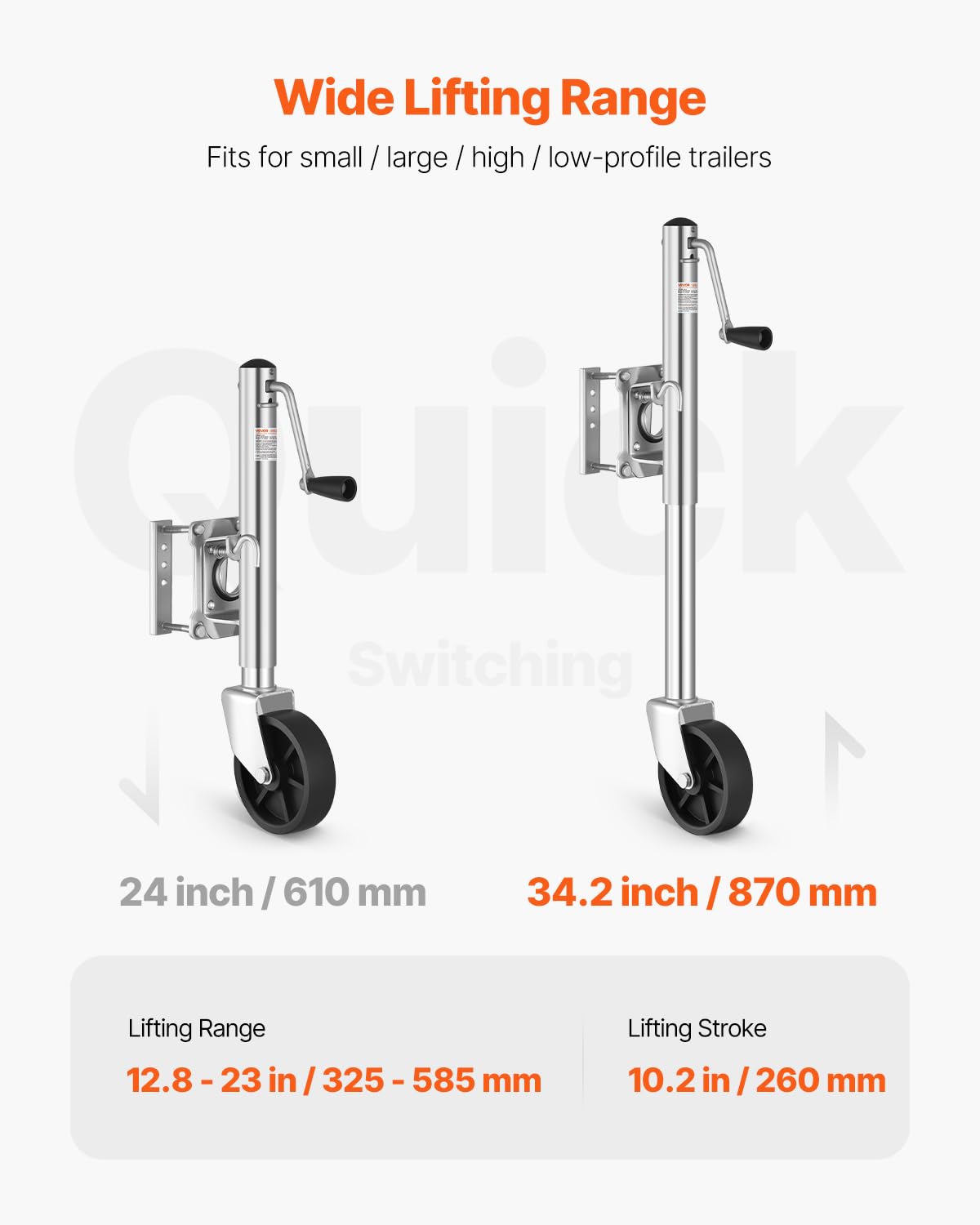 1000 lbs Trailer Jack with Wheel I315