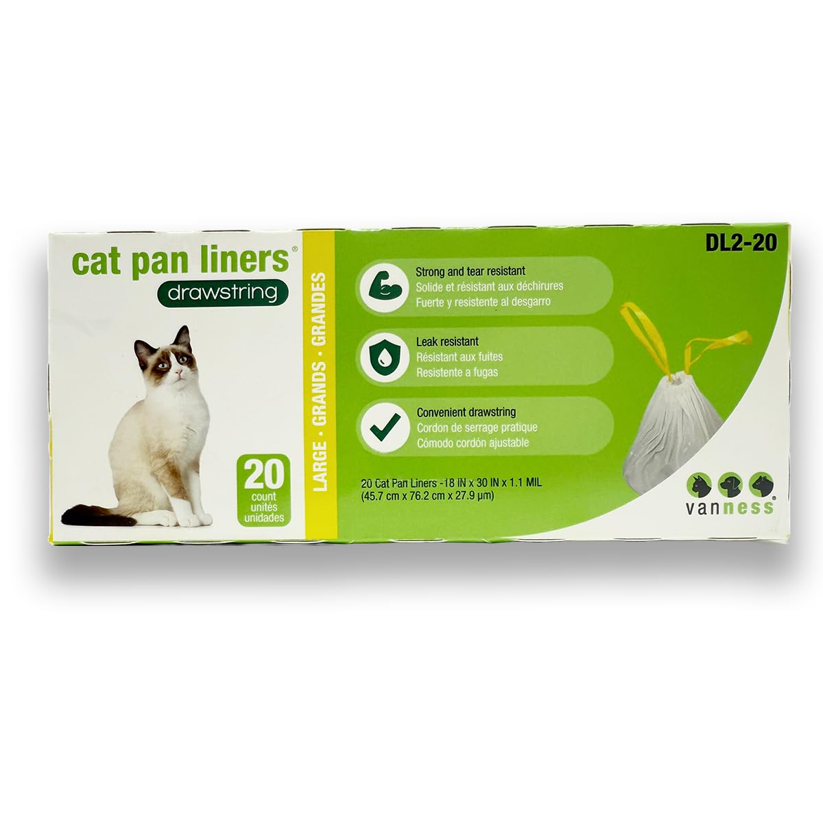 Unscented Large Drawstring Cat Litter Box Liners, 20 Count W452784