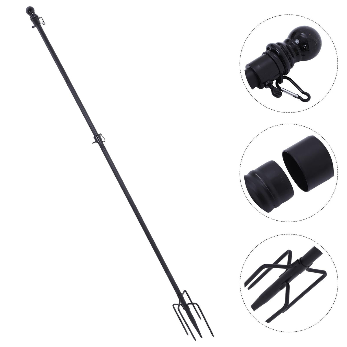 Heavy Duty Stainless Steel In Ground Flag Pole with 5 Prongs Base Y479507
