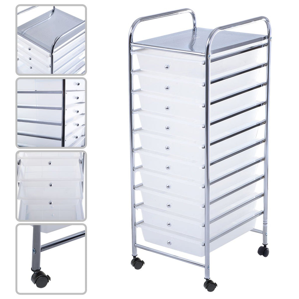 10 Drawer Rolling Storage Cart D2325