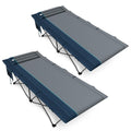 31.8" Extra Wide Heavy Duty Camping Cot with Carry Bag, Blue, 2 Pack J478