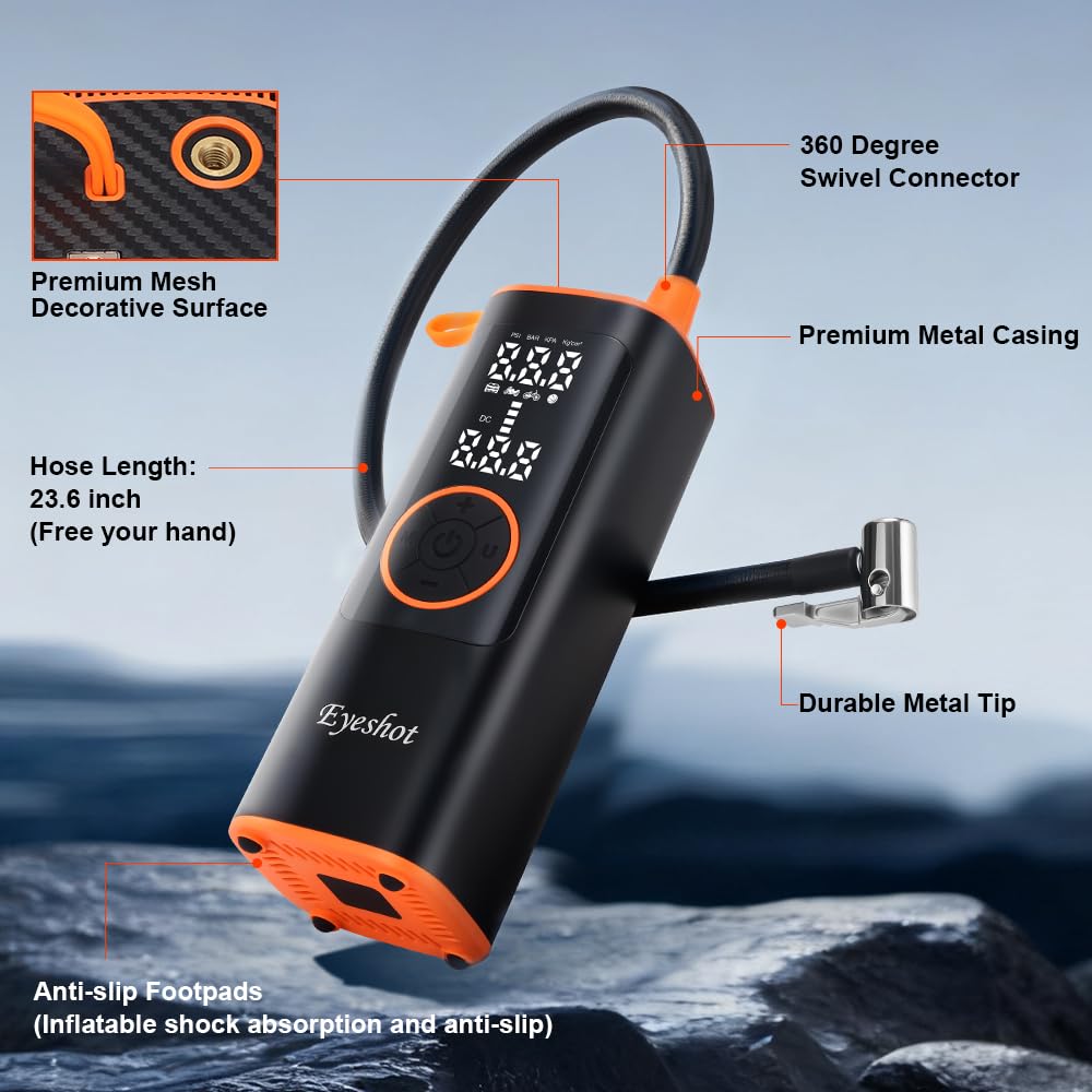 150PSI Cordless Portable Air Compressor with Digital Pressure Gauge E7287