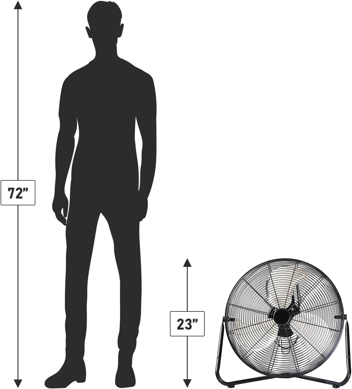 20 Inch 3-Speed High Velocity Metal Floor Fan L34027