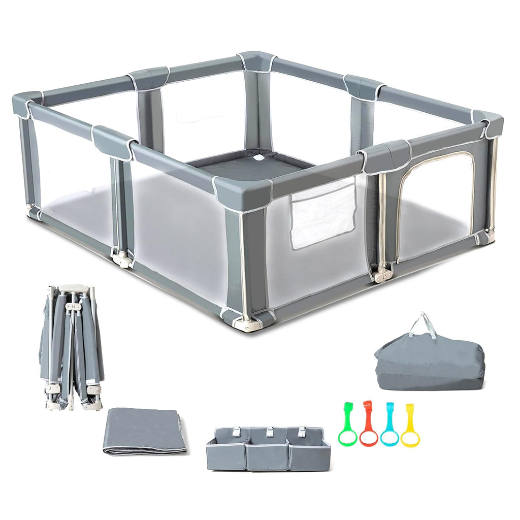 Foldable Baby Playpen with Mat Q394