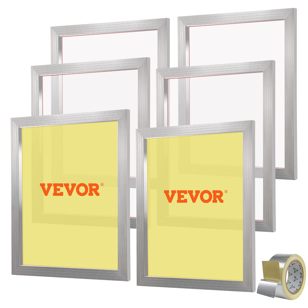 6 Pieces Aluminum Silk Screen Frame with 110 Count Nylon Mesh H904012