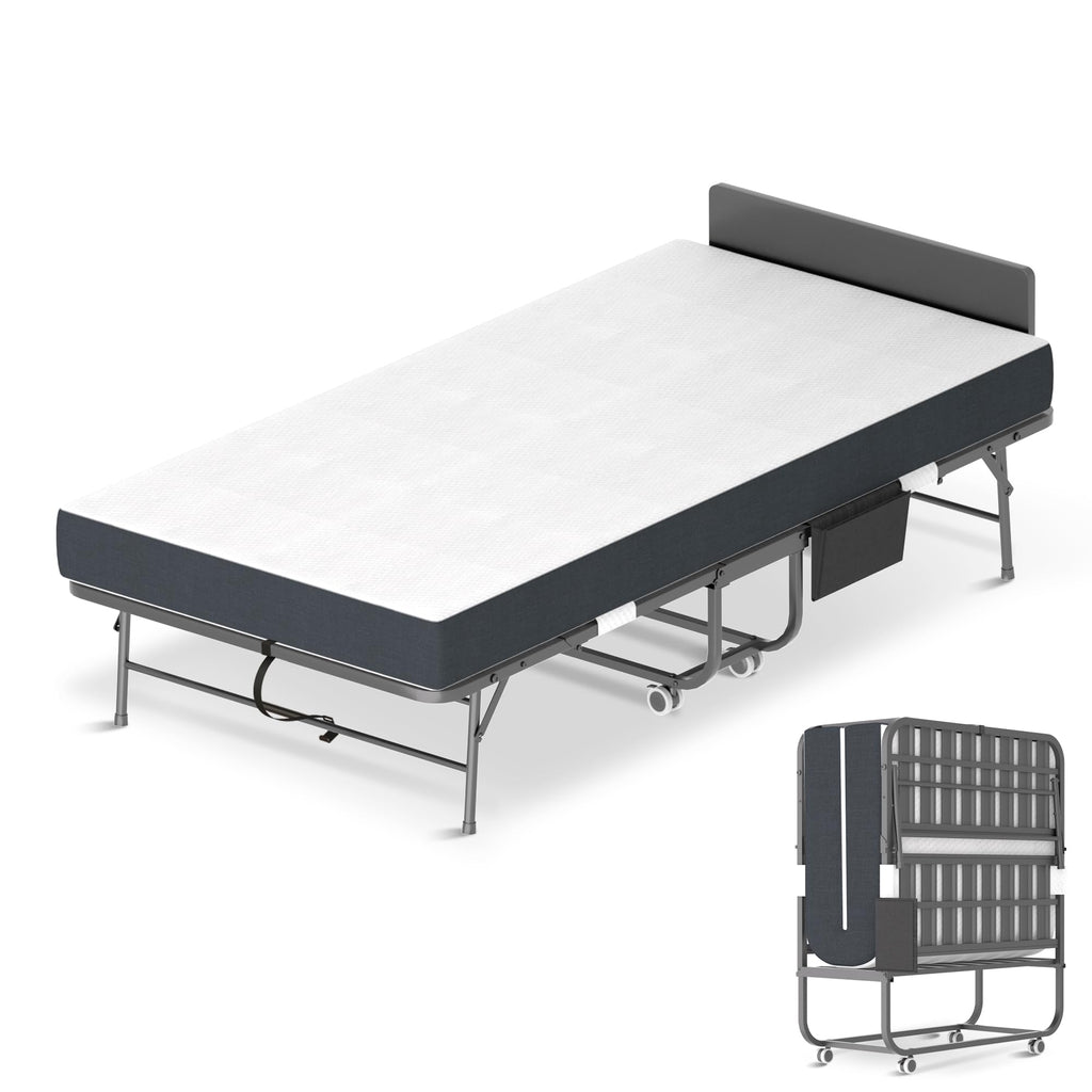 Folding Bed with Mattress & Headboard W754