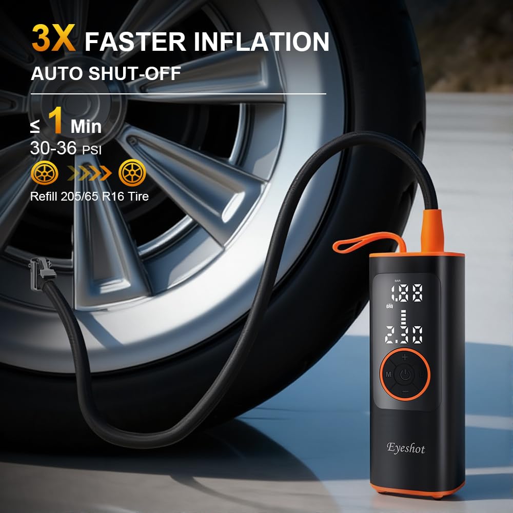 150PSI Cordless Portable Air Compressor with Digital Pressure Gauge E7287
