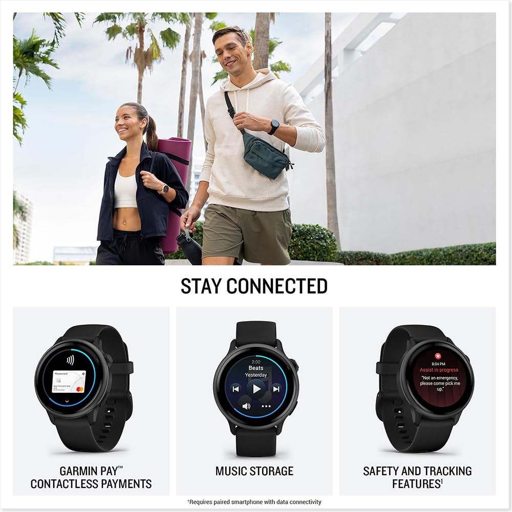 Black GPS Smartwatch with Silicone Band H4202