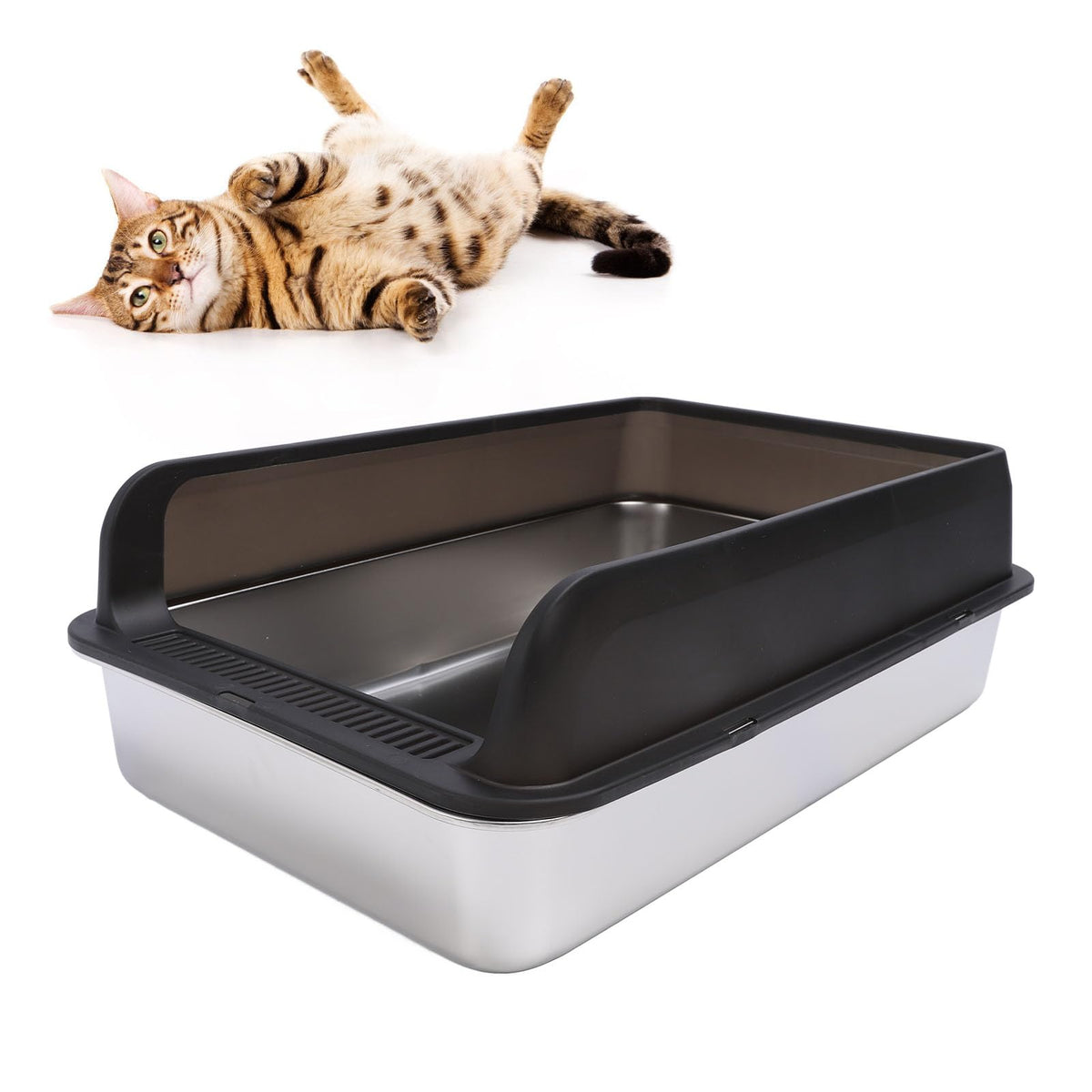 Stainless Steel Litter Box with Lid J59563