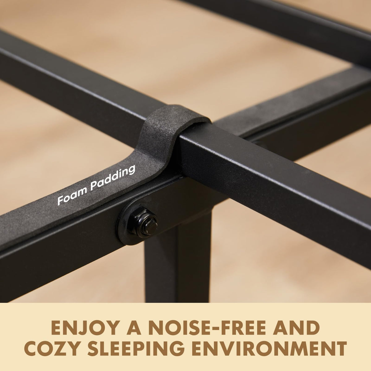 Twin Platform Bed Frame with Wooden Headboard and Footboard U599