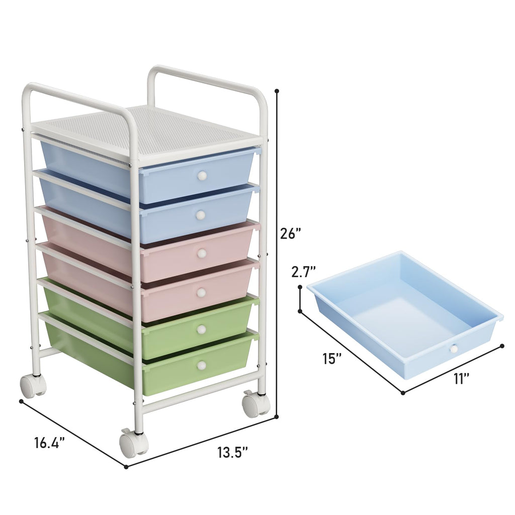 6-Tier Rolling Utility Cart with 6 Drawers S604628