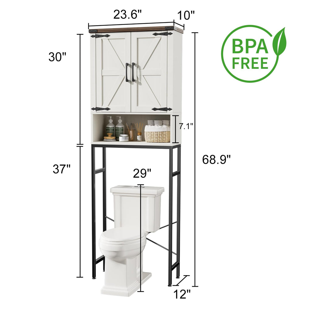 Over The Toilet Storage Cabinet with Adjustable Shelf, White H832