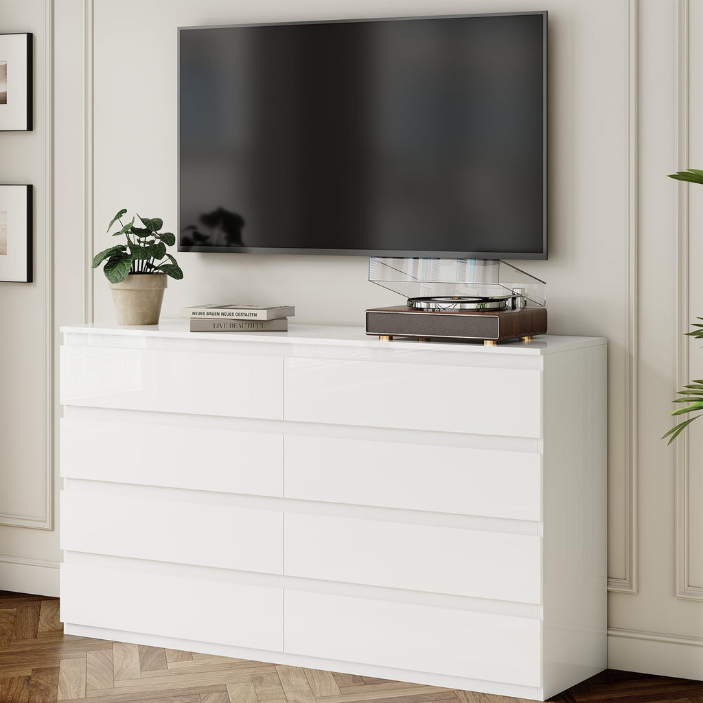 White 8 Drawer Wood Dresser Y14173