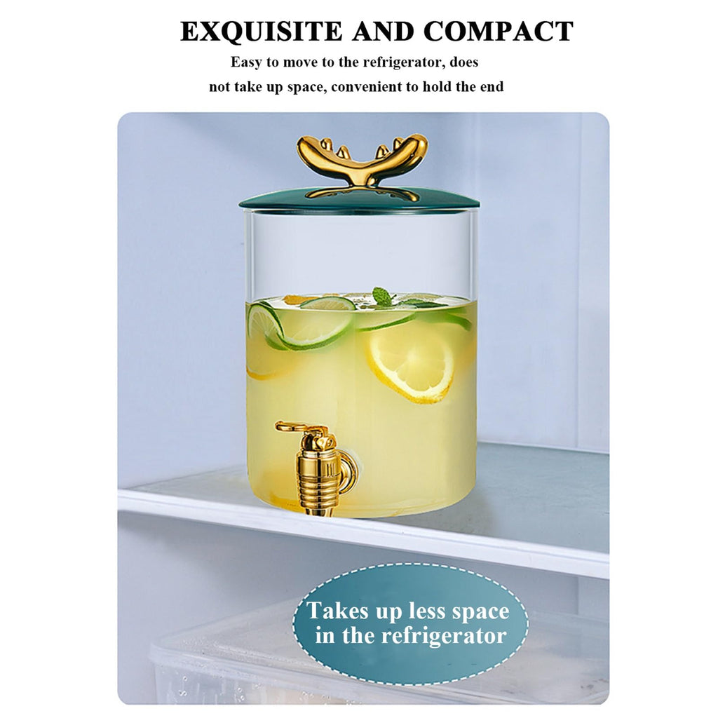 Glass Beverage Dispenser with Stand and Spigot Y132611