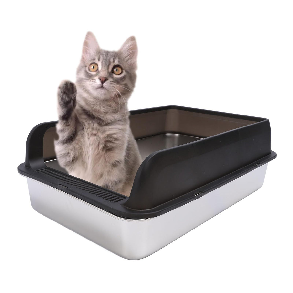 Stainless Steel Litter Box with Lid J59563