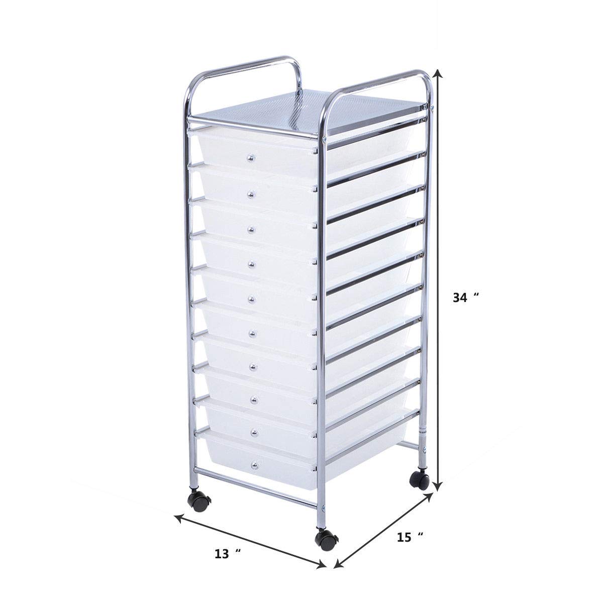 10 Drawer Rolling Storage Cart D2325