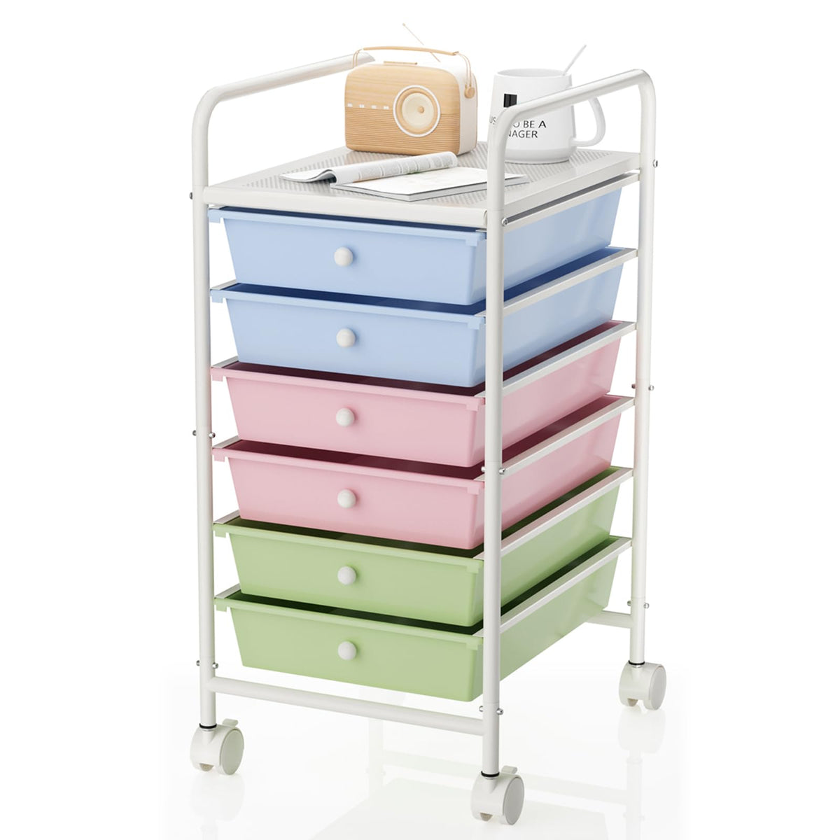 6-Tier Rolling Utility Cart with 6 Drawers S604628
