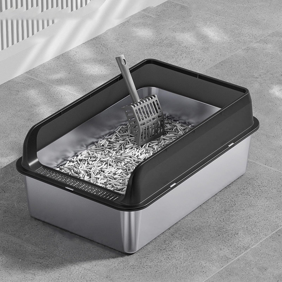 Stainless Steel Litter Box with Lid J59563