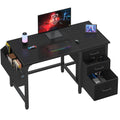 Black 47 Inch Computer Desk with File Drawers Cabinet J2615