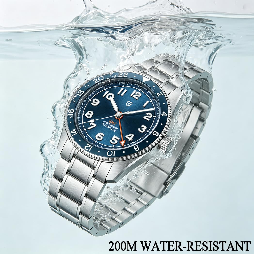 Automatic Mechanical GMT 40mm Sapphire Glass 316L Stainless Steel Waterproof Diver Wrist Watch T753575