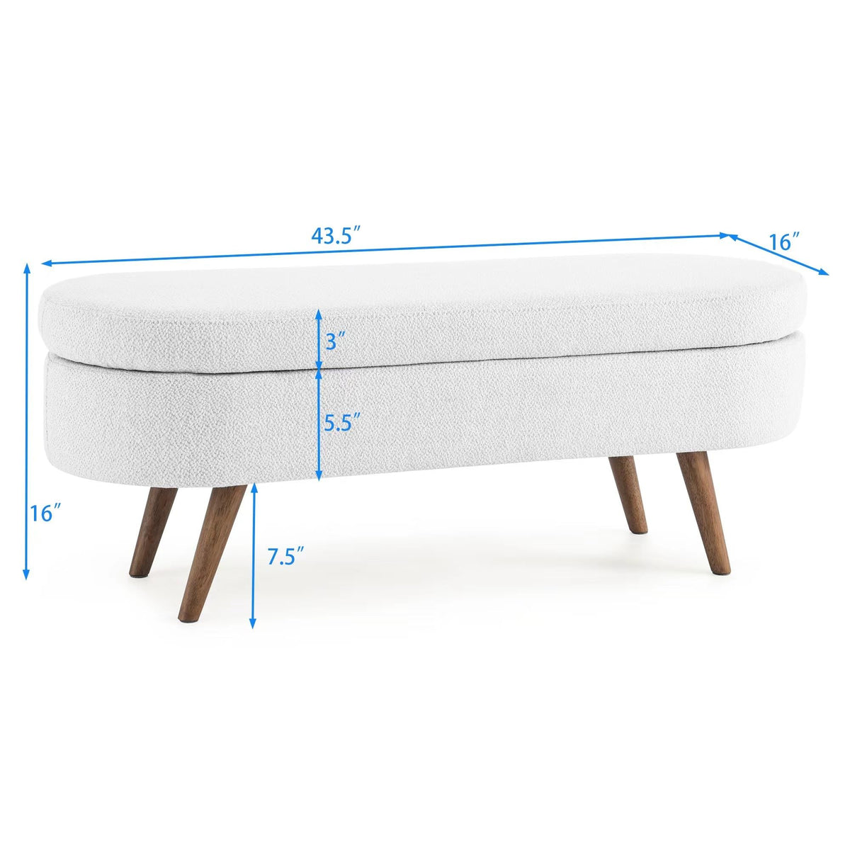 Green Oval Storage Ottoman Bench D678042