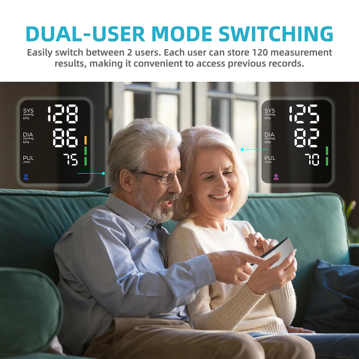 Blood Pressure Monitor with Large Color-Backlit LED Display, 240 Memory, Adjustable Wide Cuff 8.5-16.5" K9879