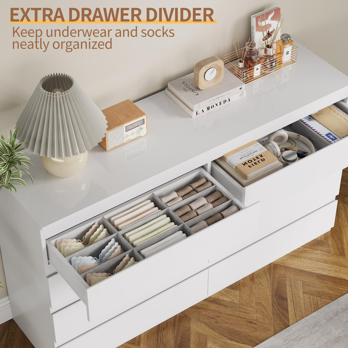 White 8 Drawer Wood Dresser Y14173
