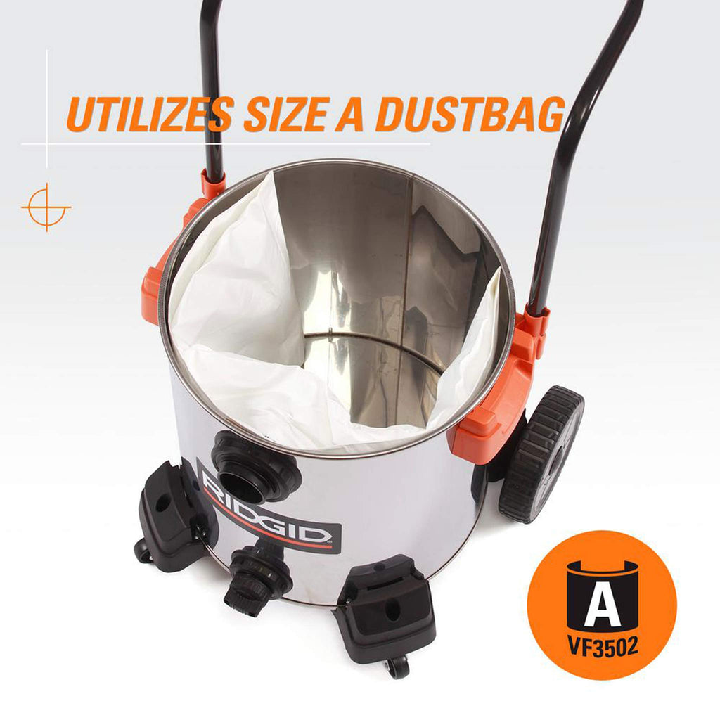 16 Gallon 6.5 Peak HP Stainless Steel Wet Dry Shop Vacuum F54108