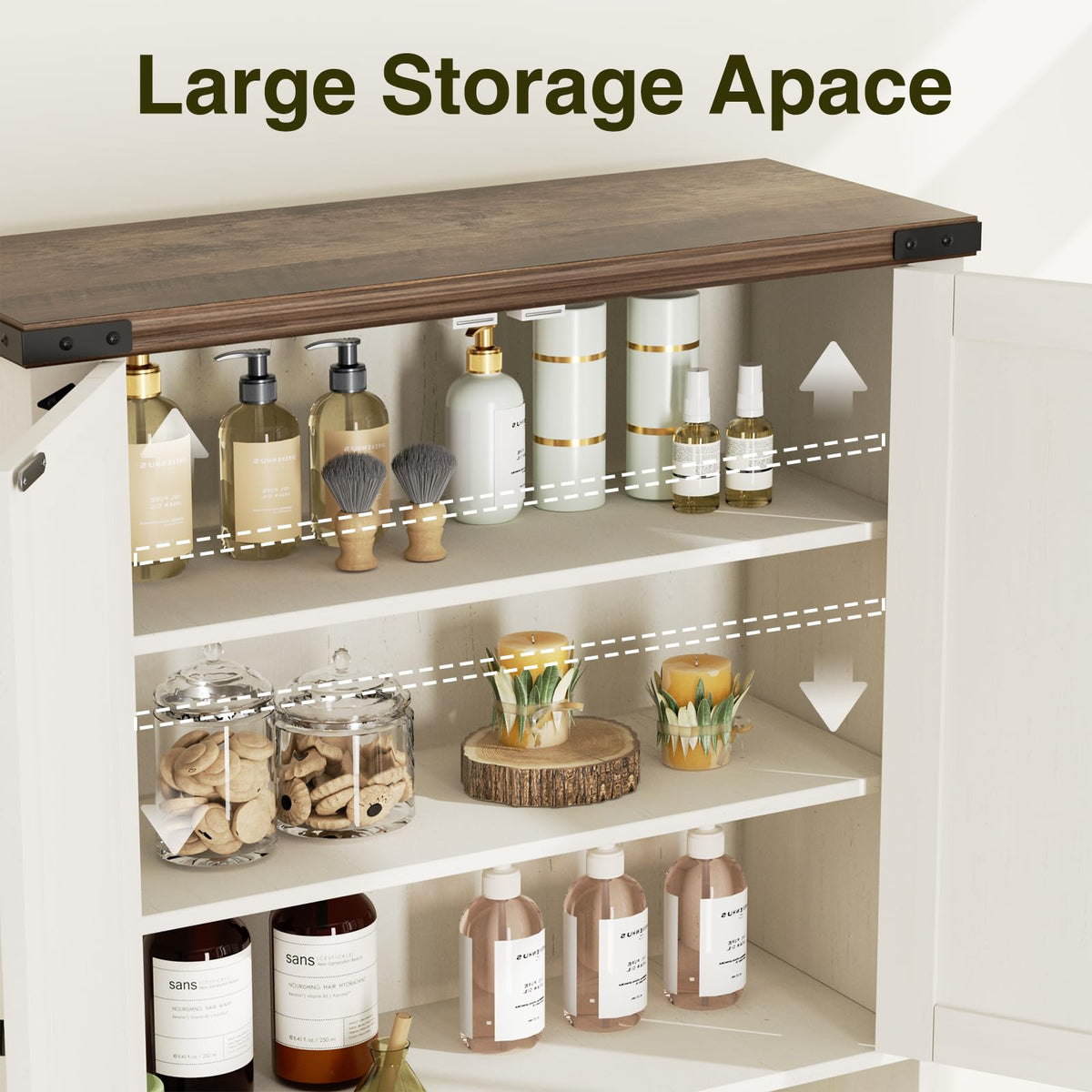 Over The Toilet Storage Cabinet with Adjustable Shelf, White H832