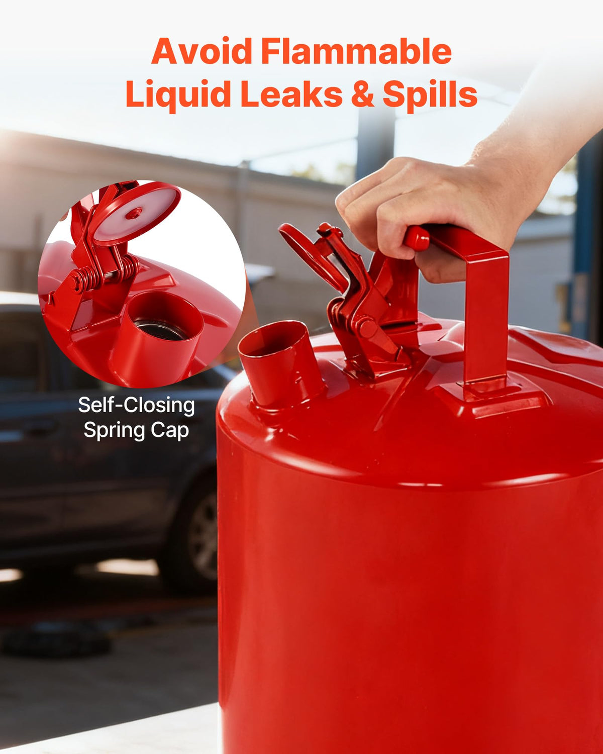 5 Gallon Red Metal Safety Gas Can with Flame Arrester N52603
