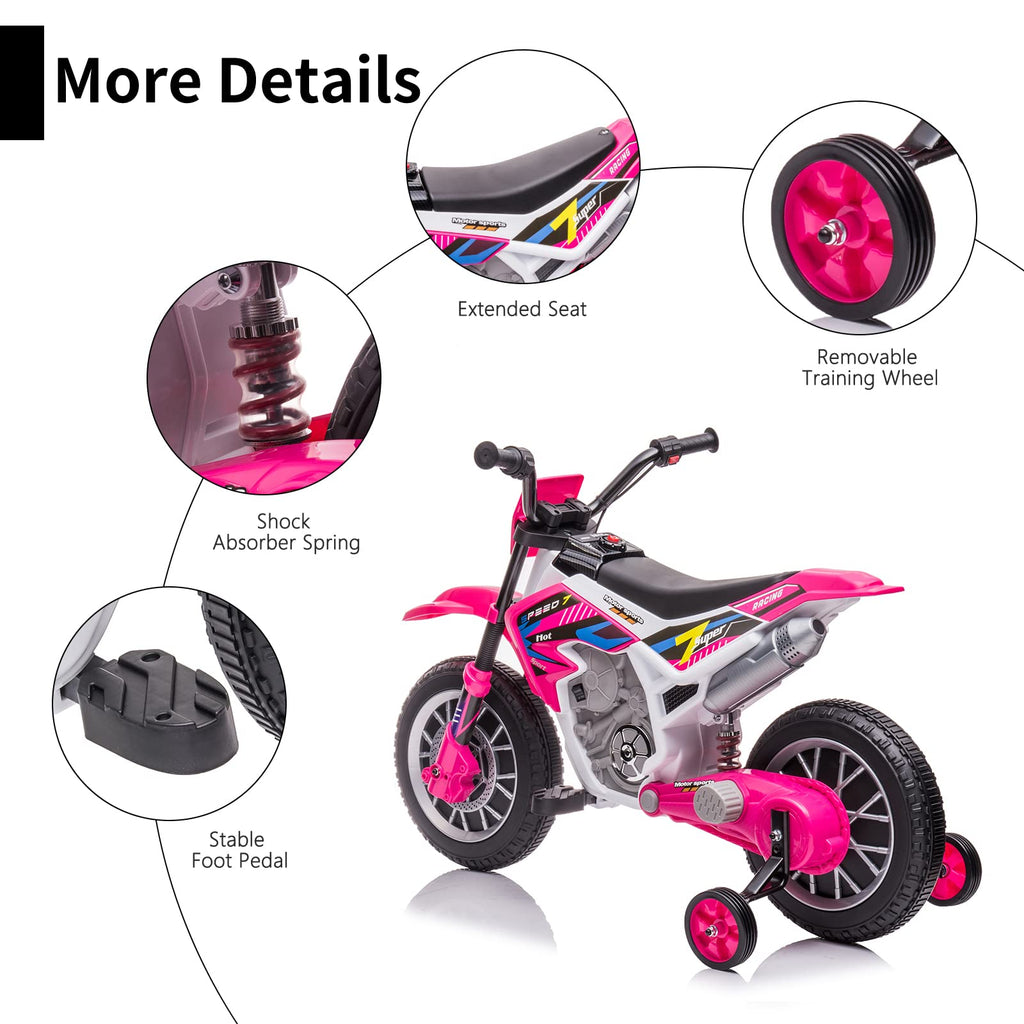 12V Ride On Motorcycle with Training Wheels N6278