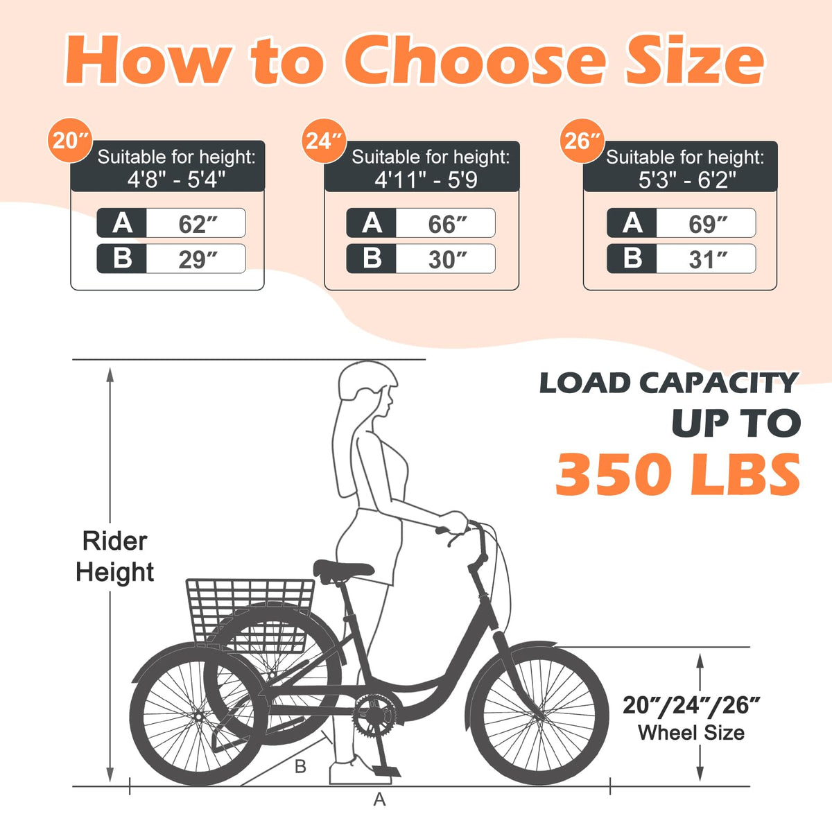 7 Speed 3 Wheel Bike with Basket L94507