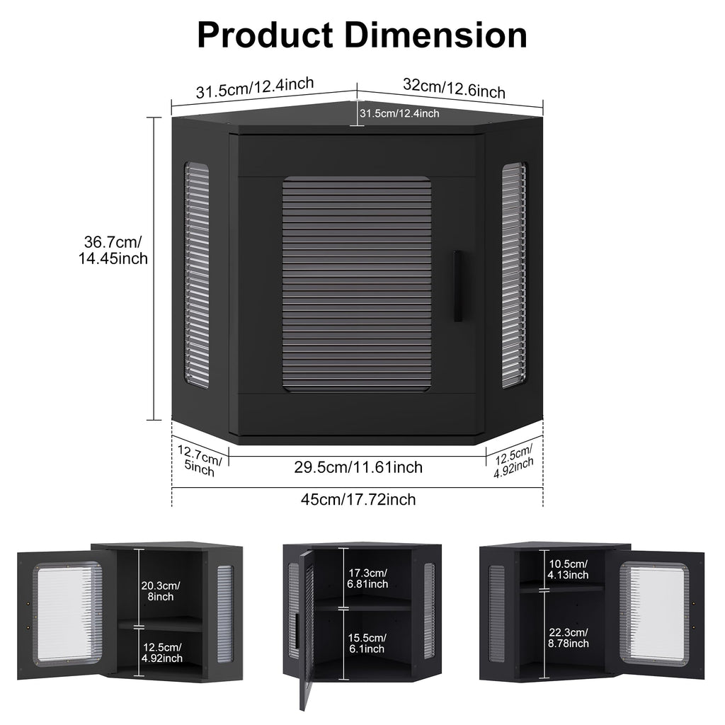 Large Black Wooden Bread Box with Acrylic Window X7058