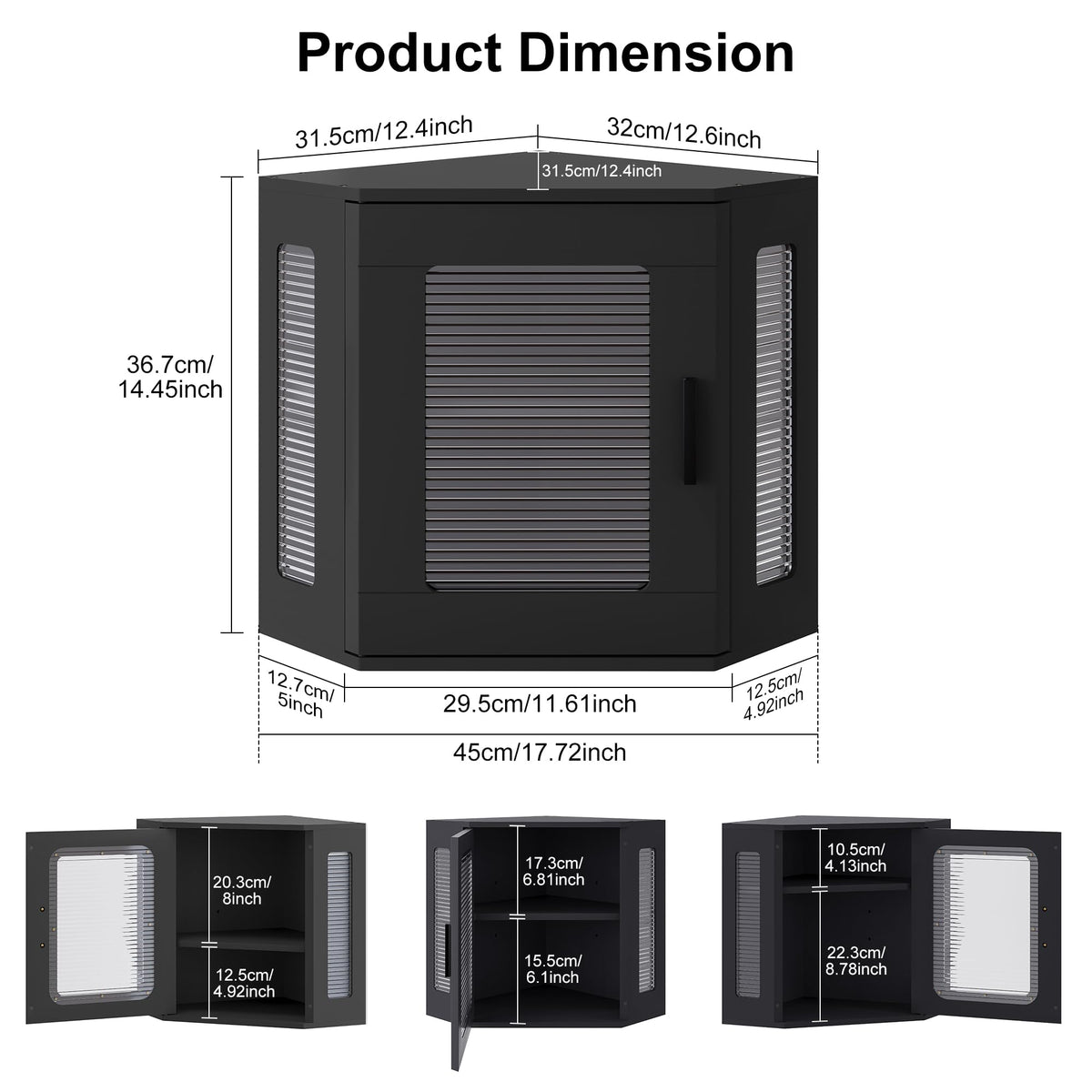 Large Black Wooden Bread Box with Acrylic Window X7058